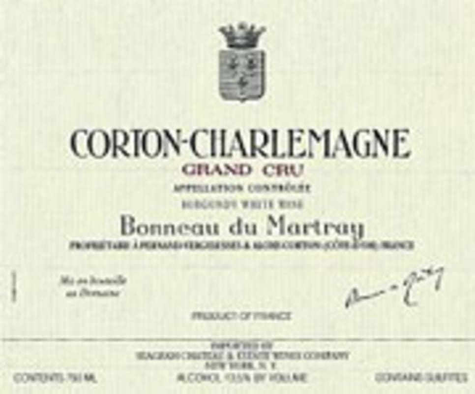 Bonneau du Martray Corton-Charlemagne Grand Cru 2002 Front Label