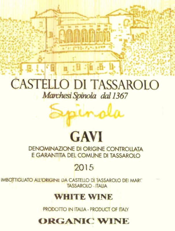 Castello di Tassarolo Spinola Gavi 2015 Front Label