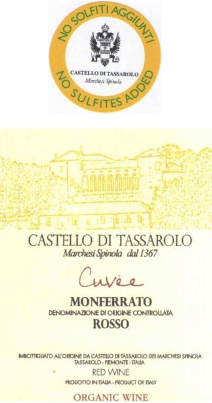 Castello di Tassarolo Cuvee Monferrato Rosso 2015 Front Label
