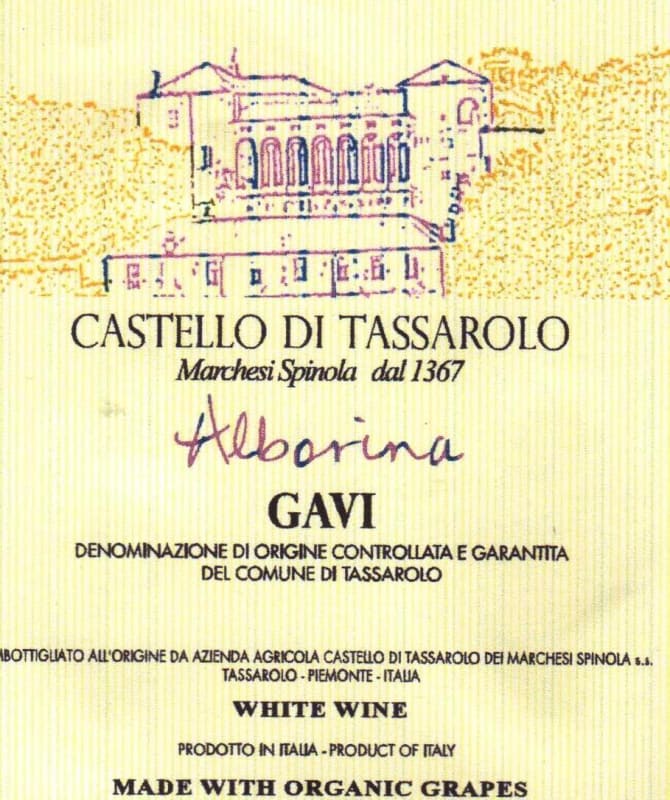 Castello di Tassarolo Alborina Gavi 2014 Front Label