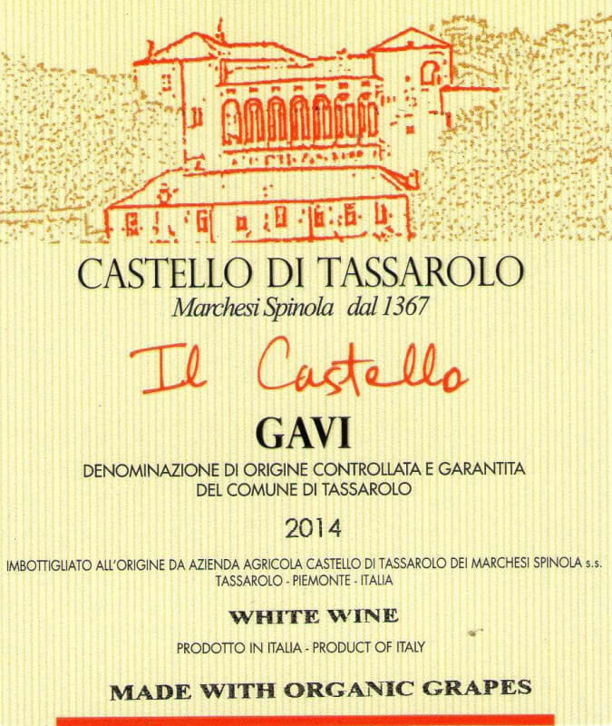 Castello di Tassarolo Il Castello Gavi 2014 Front Label