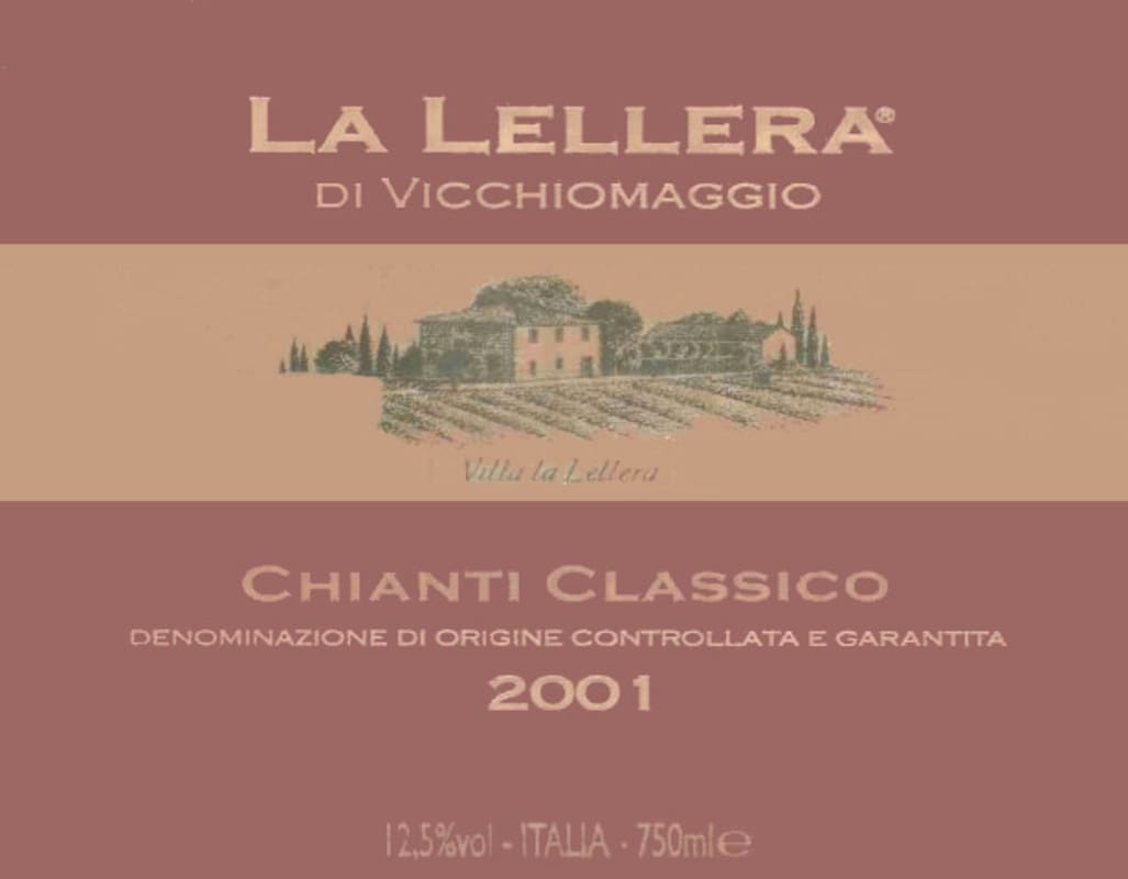 Castello Vicchiomaggio Chianti Classico La Lellera 2001 Front Label