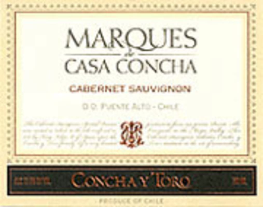 Concha y Toro Marques de Casa Concha Cabernet Sauvignon 2004 Front Label