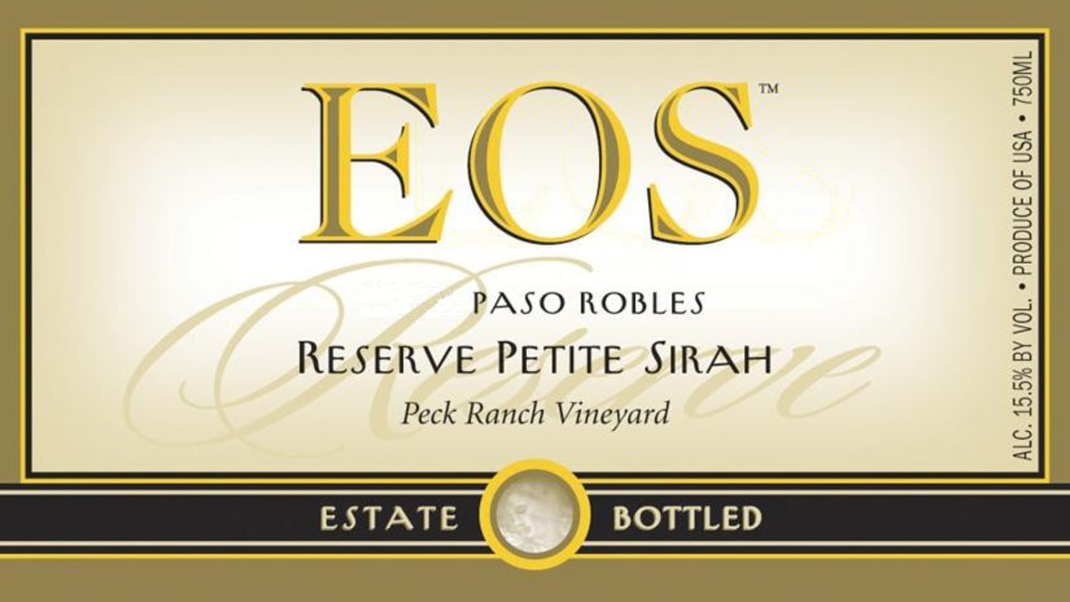 EOS Reserve Petite Sirah 2003 Front Label