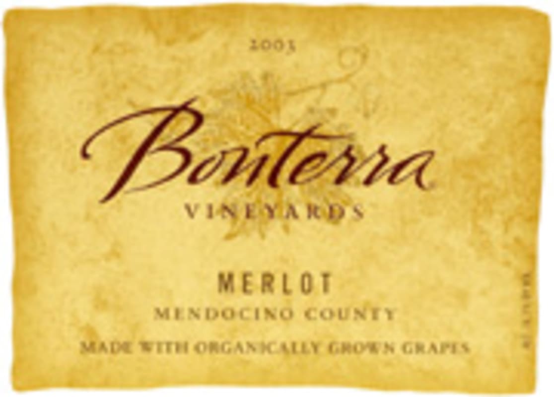 Bonterra Organically Grown Merlot 2003 Front Label