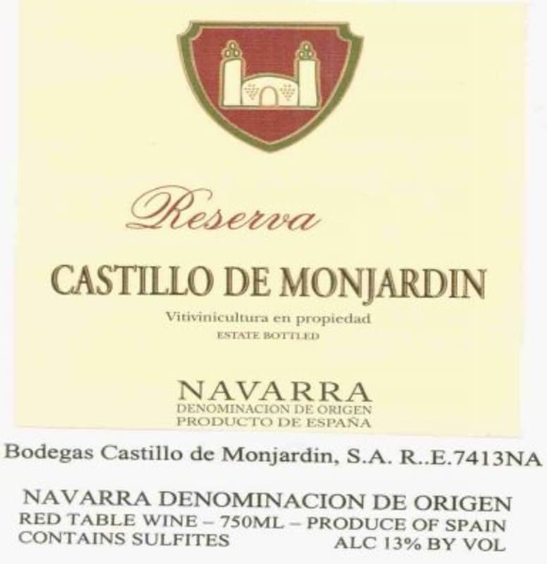 Bodegas Castillo de Monjardin Finca los Carasoles Reserva 2005 Front Label