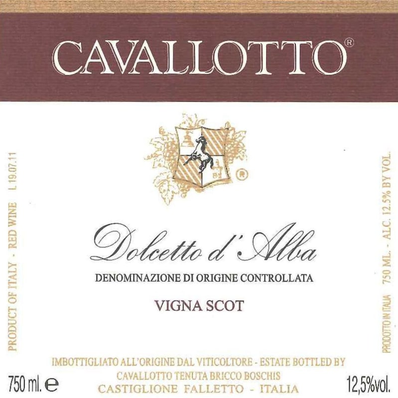 Cavallotto Dolcetto d'Alba Vigna Scot 2013 Front Label