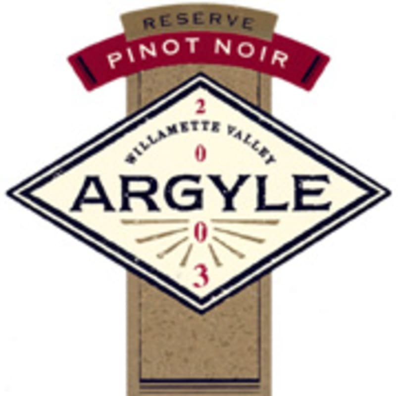 Argyle Reserve Pinot Noir (375ML half-bottle) 2003 Front Label