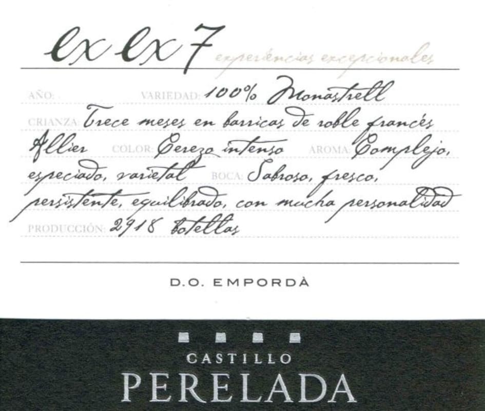 Castillo Perelada Coleccion Ex Ex Experiencias Excepcionales 2006 Front Label