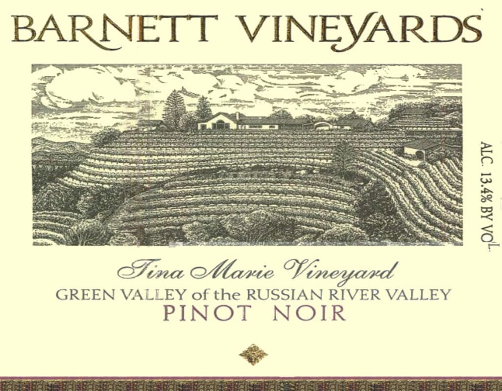 Barnett Vineyards Tina Marie Pinot Noir 2015 Front Label