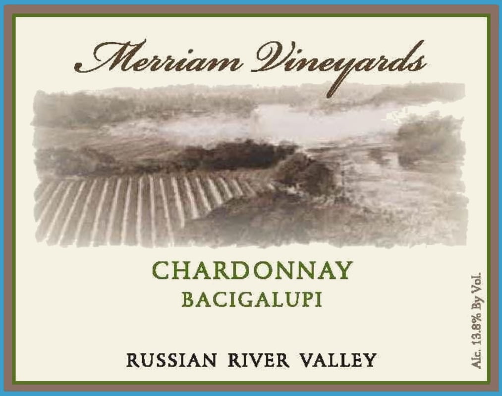 Merriam Vineyards Bacigalupi Chardonnay 2014 Front Label