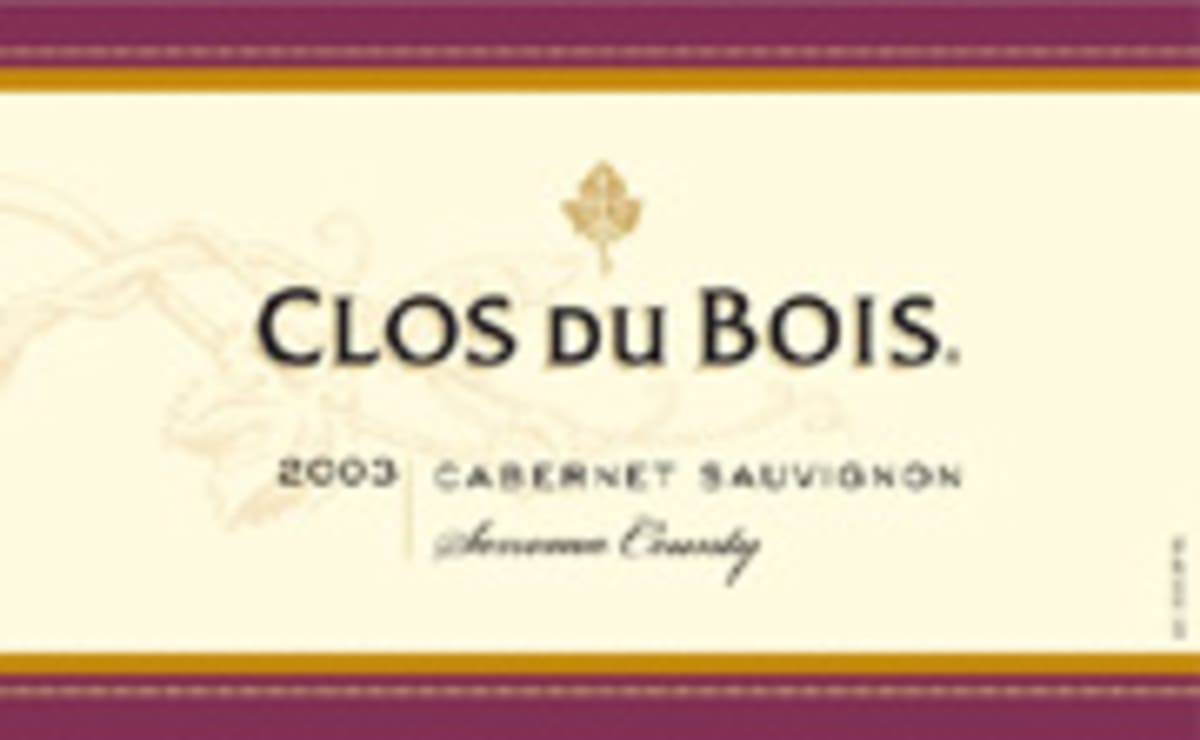 Clos du Bois Cabernet Sauvignon 2003 Front Label