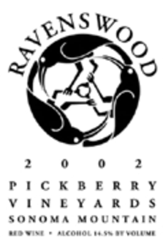 Ravenswood Pickberry Vineyards 2002 Front Label