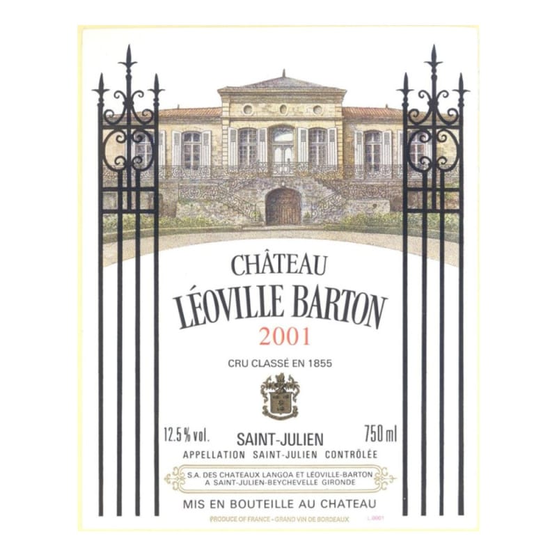 Chateau Leoville Barton 2001 Front Label