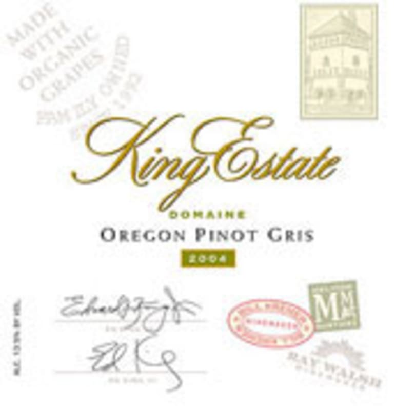 King Estate Domaine Pinot Gris 2004 Front Label