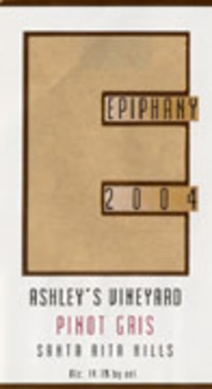 Epiphany Ashley's Vineyard Pinot Gris 2004 Front Label