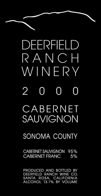 Deerfield Ranch Winery Cabernet Sauvignon 2000 Front Label