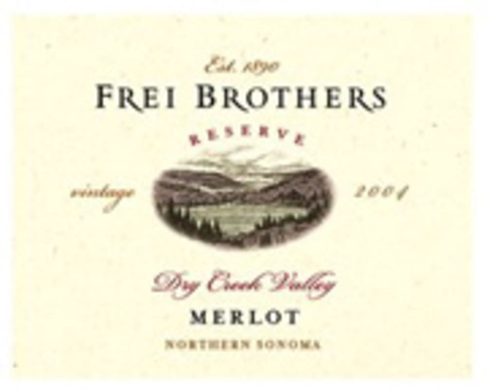 Frei Brothers Reserve Merlot 2004 Front Label