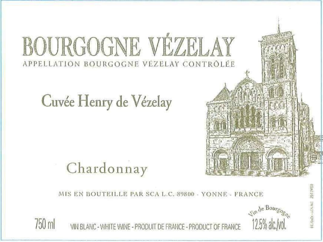 Henry Vezelay Cuvee Henry de Vezelay Chardonnay 2014 Front Label