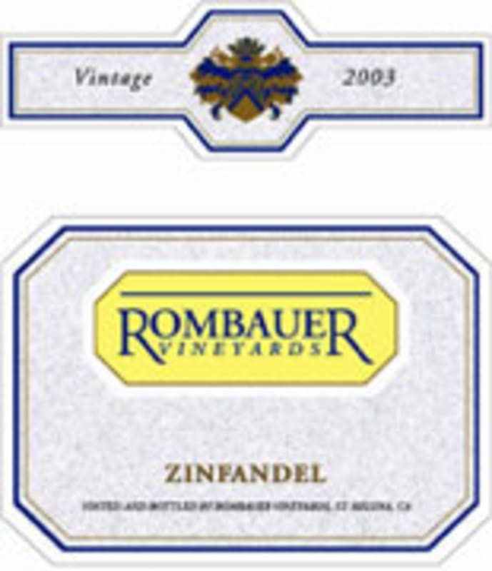 Rombauer California Zinfandel 2003 Front Label