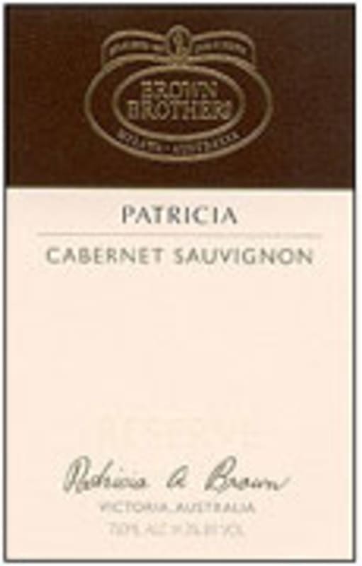 Brown Brothers Patricia Reserve Cabernet Sauvignon 2001 Front Label