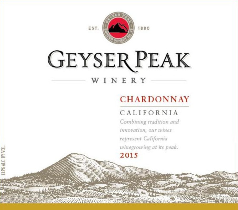 Geyser Peak Alexander Valley Chardonnay 2015 Front Label