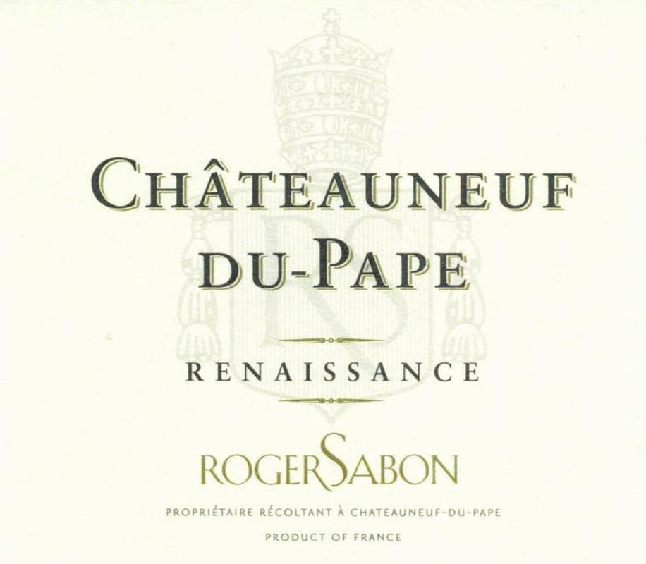 Roger Sabon Chateauneuf-du-Pape Renaissance Blanc 2012 Front Label