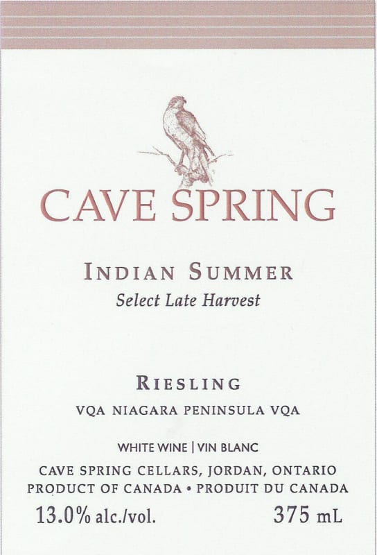 Cave Spring Cellars Indian Summer Select Late Harvest Riesling 2011 Front Label