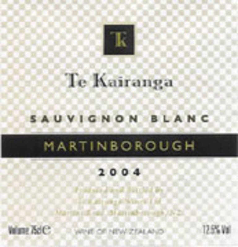 Te Kairanga Sauvignon Blanc 2004 Front Label