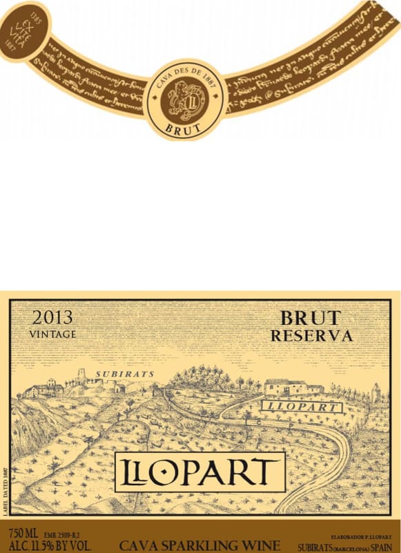 Llopart Reserva Cava Brut 2013 Front Label