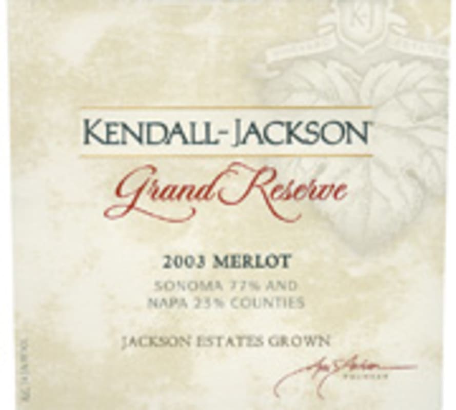 Kendall-Jackson Grand Reserve Merlot 2003 Front Label