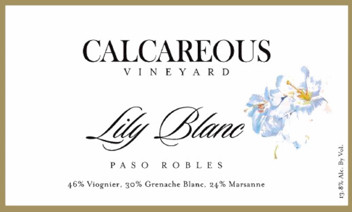 Calcareous Vineyard Lily Blanc 2014 Front Label