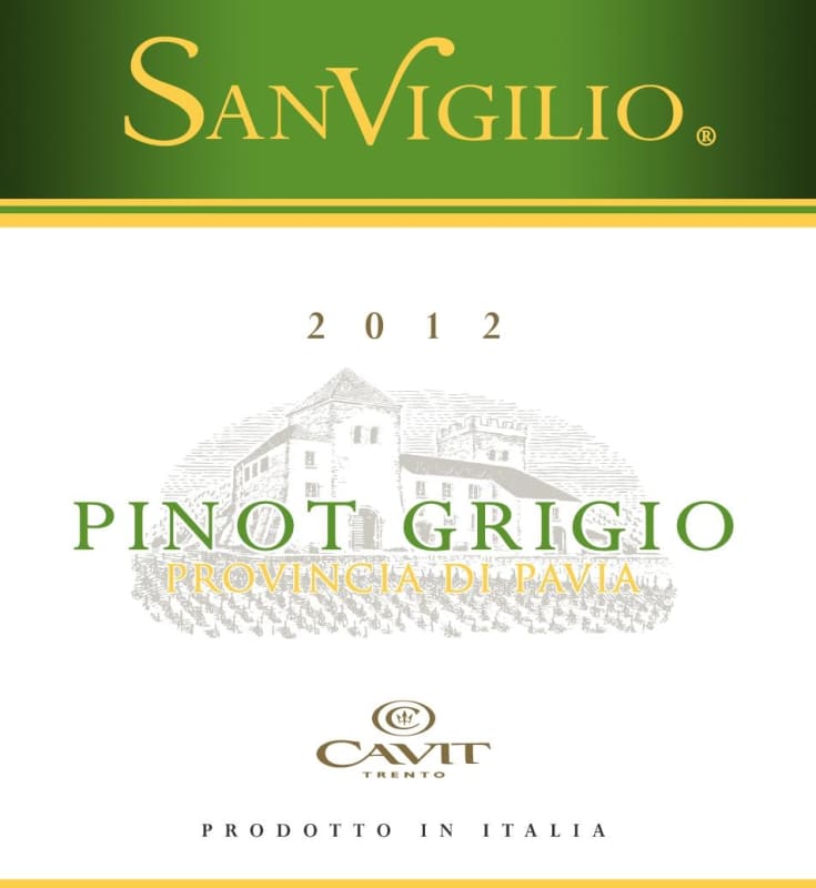 Cavit Provincia di Pavia SanVigilio Pinot Grigio 2012 Front Label