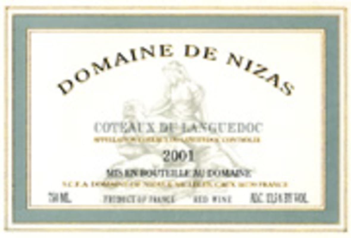 Domaine de Nizas Languedoc Rouge 2001 Front Label