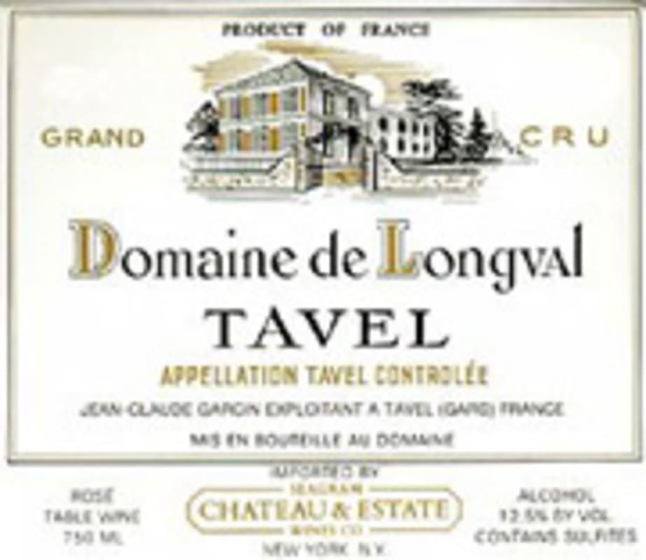 Dom. de Longval Tavel Rose 2003 Front Label