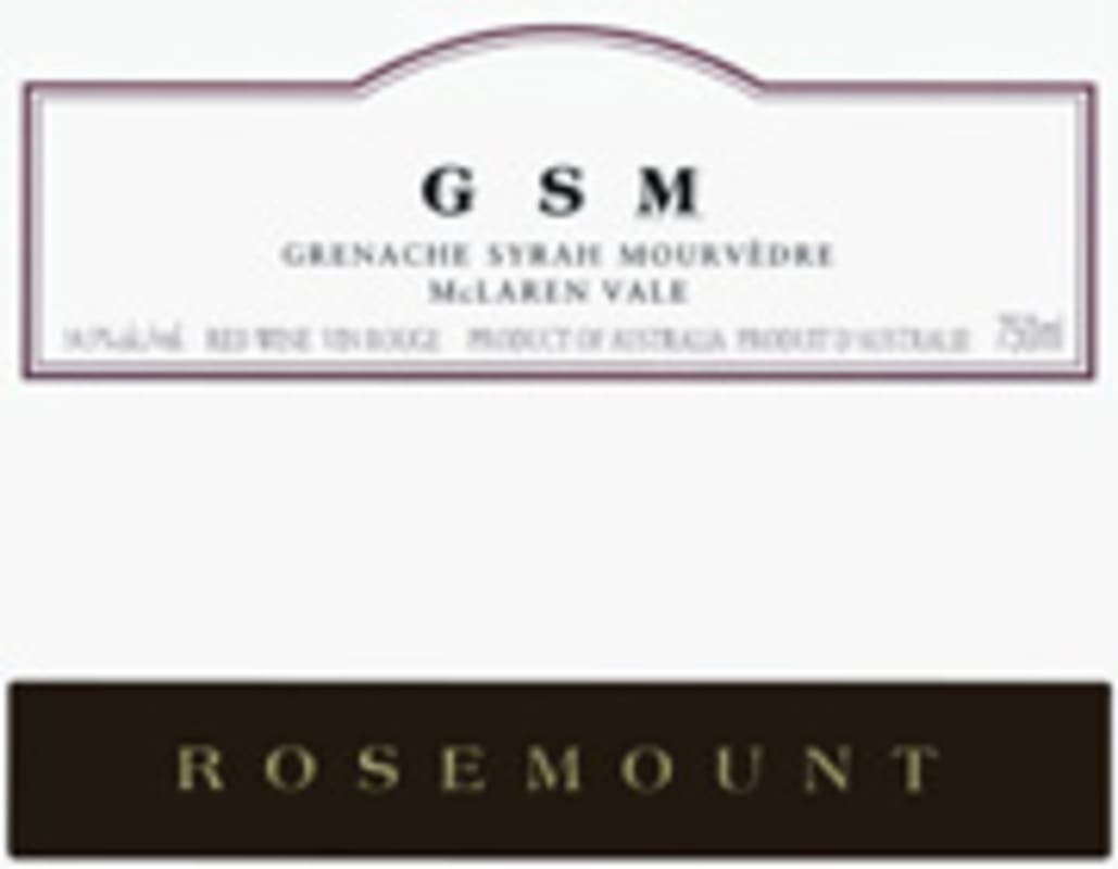 Rosemount Grenache-Syrah-Mouvedre G.S.M. 2002 Front Label