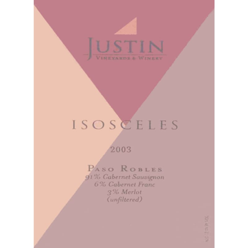Justin Isosceles 2003 Front Label