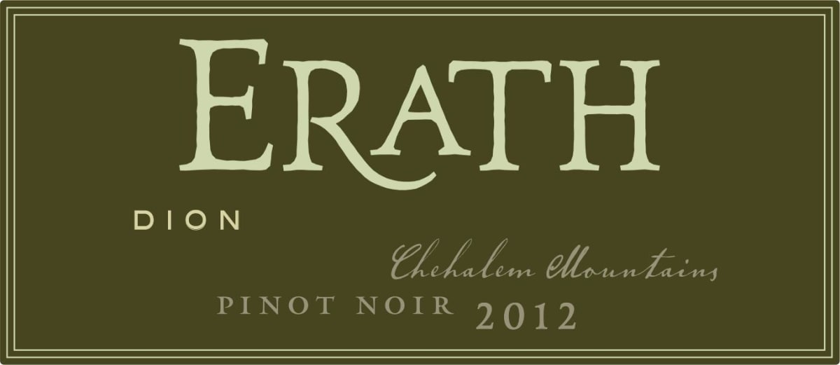 Erath Erath Dion Vineyard Pinot Noir 2012 Front Label