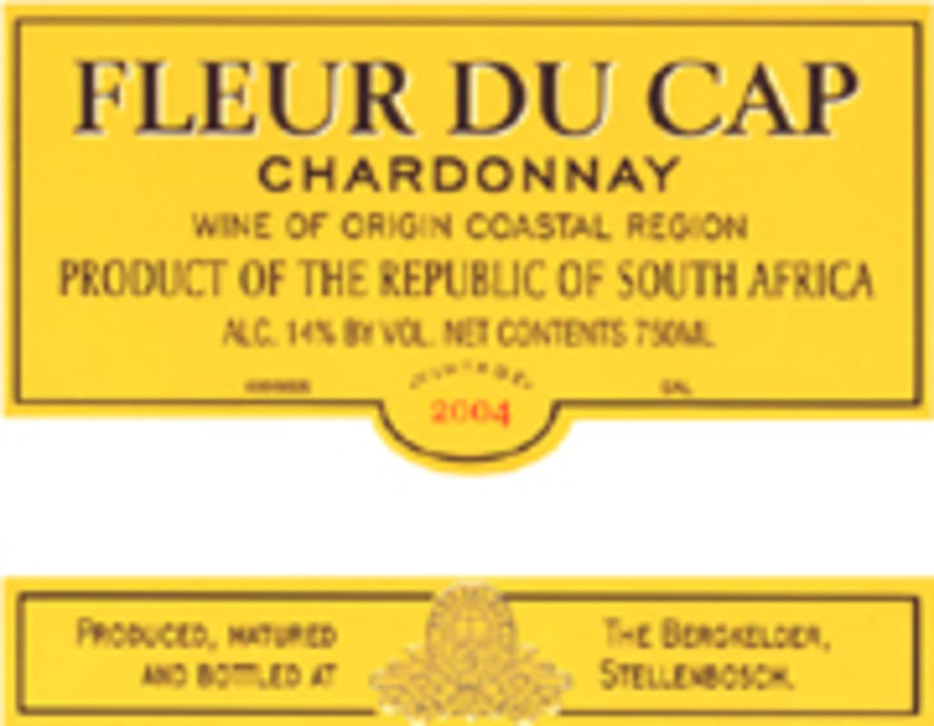 Fleur du Cap Chardonnay 2004 Front Label