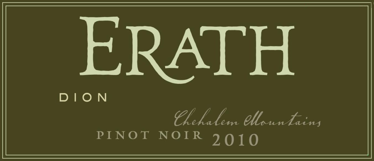 Erath Erath Dion Vineyard Pinot Noir 2010 Front Label