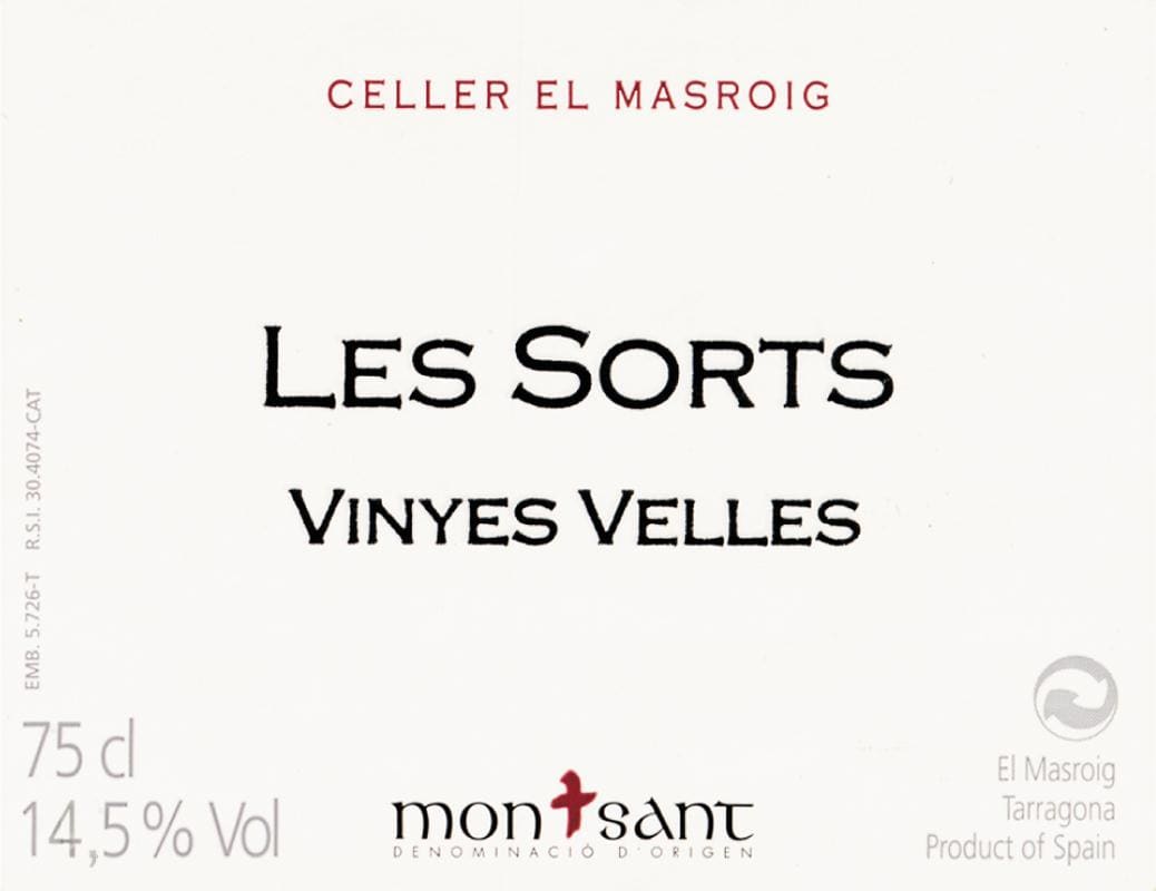 Celler el Masroig Les Sorts Vinyes Velles 2008 Front Label