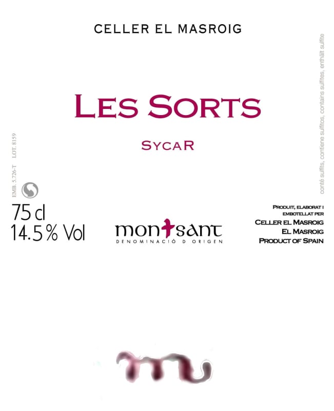 Celler el Masroig Les Sorts Sycar 2011 Front Label