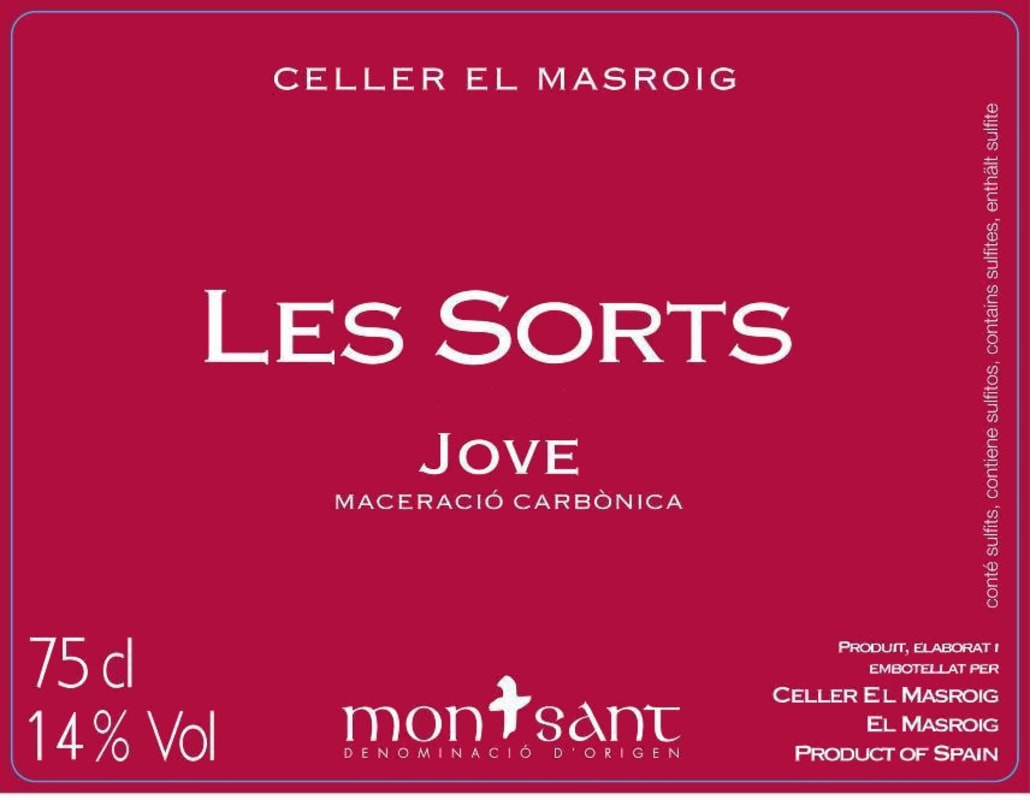 Celler el Masroig Les Sorts Jove 2011 Front Label