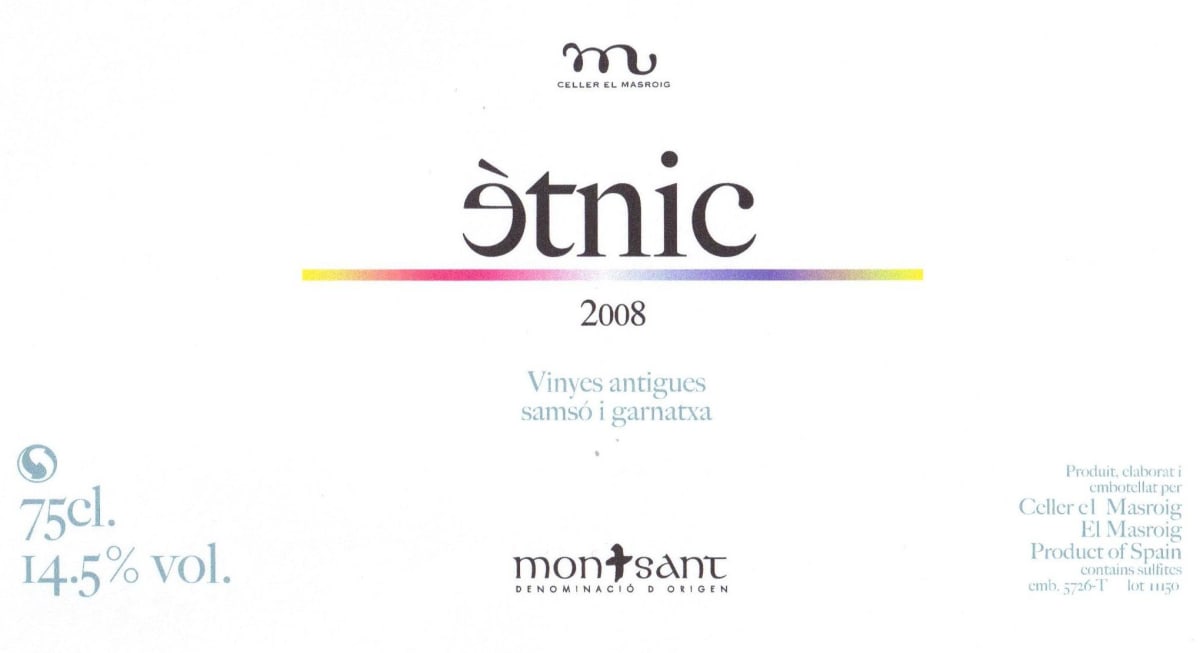 Celler el Masroig Etnic 2008 Front Label