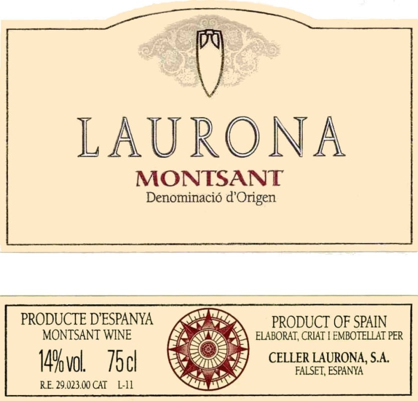 Laurona Montsant Falset Laurona 2009 Front Label