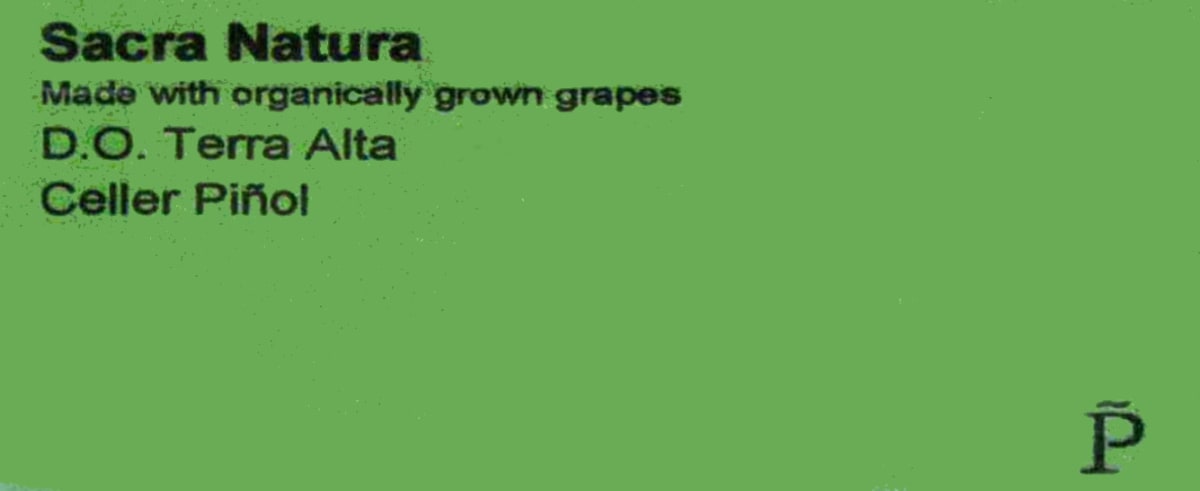 Pinol Sacra Natura 2009 Front Label