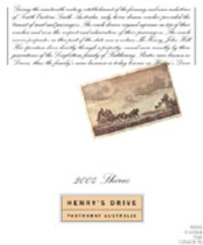 Henry's Drive Shiraz 2004 Front Label