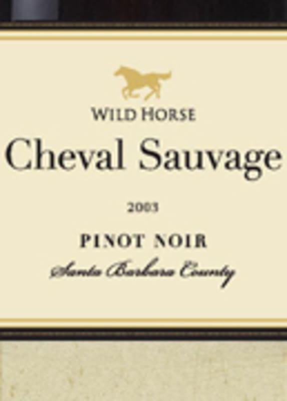 Wild Horse Cheval Sauvage Pinot Noir 2003 Front Label