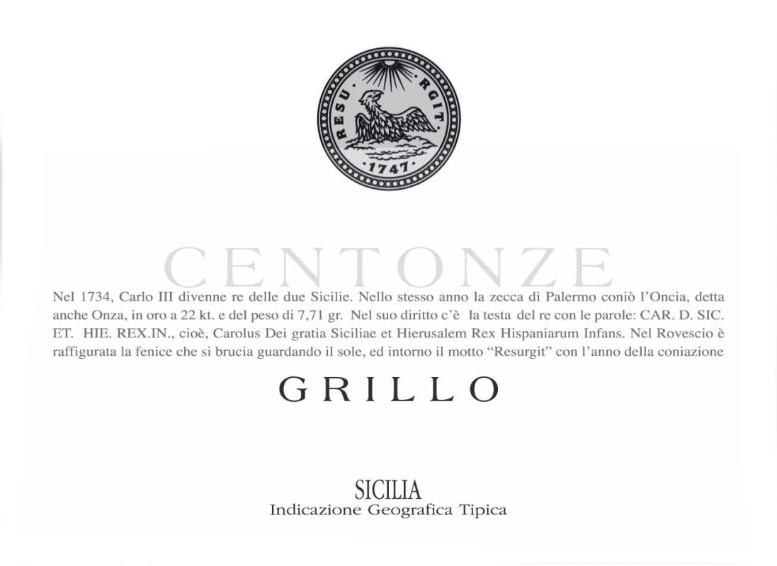 Centonze Grillo 2009 Front Label
