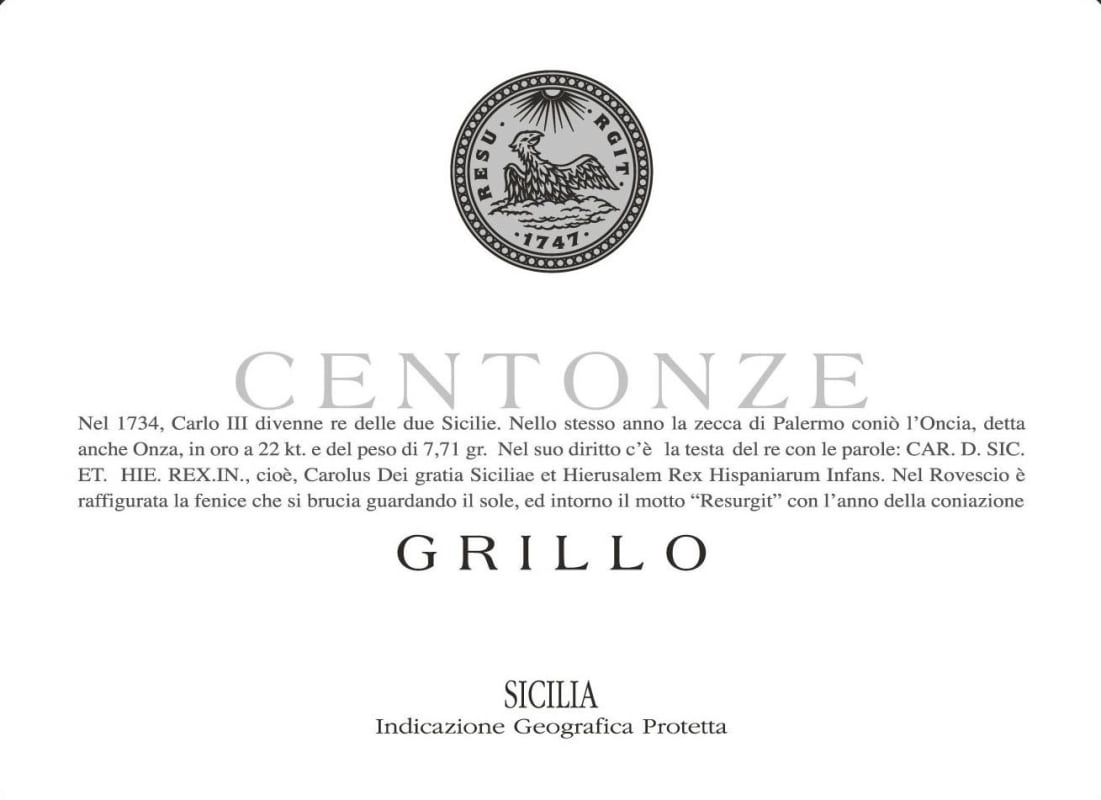 Centonze Grillo 2012 Front Label